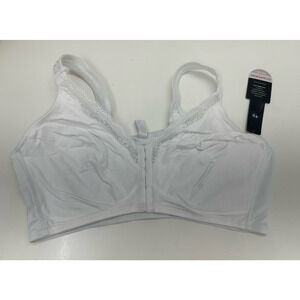 Q-T Intimates Womens Bra Size 48D White Front Clasp Style 3083 NWTs